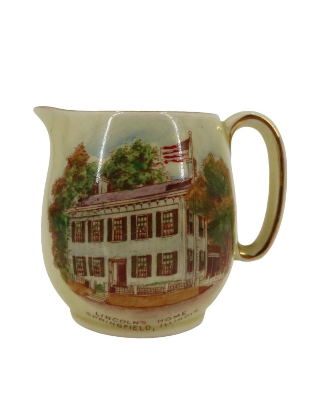 Royal Winton Abraham Lincolns Home Springfield Illinois Souvenir Ceramic Creamer